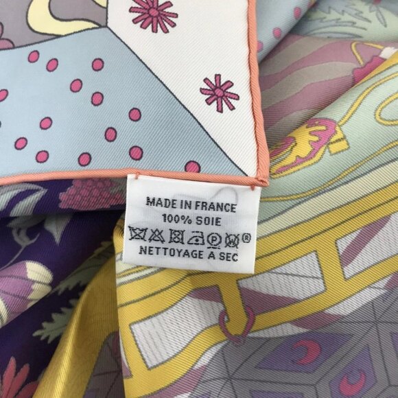 HERMES Carre 90 - Pink Purple Multi Scarf 347-072525 - Picture 6 of 6